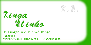 kinga mlinko business card